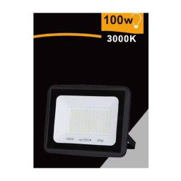 Trade Shop - Faretto Led Faro 100watt 9000lm Ip65 Nero Luce Calda Naturale Fredda Ek02-100w-n - -bianco Caldo -