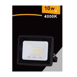 Trade Shop - Faretto Led Faro 10 Watt 900 Lm Ip65 Nero Luce Fredda Naturale Calda Ek02-10w-n - -bianco Naturale -