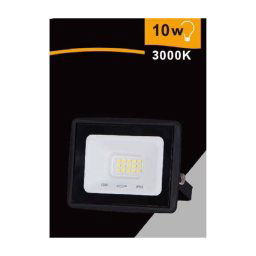 Trade Shop - Faretto Led Faro 10 Watt 900 Lm Ip65 Nero Luce Fredda Naturale Calda Ek02-10w-n - -bianco Caldo -