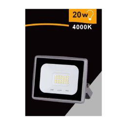 Trade Shop - Faretto Led Faro 20 W 1800 Lm Ip65 Grigio Luce Calda Fredda Naturale Ek02-20w-g - -bianco Naturale -