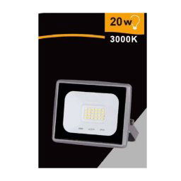 Trade Shop - Faretto Led Faro 20 W 1800 Lm Ip65 Grigio Luce Calda Fredda Naturale Ek02-20w-g - -bianco Caldo -
