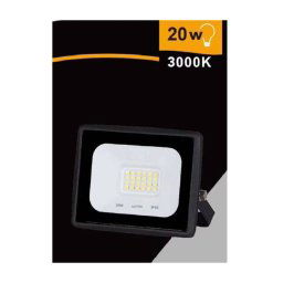 Trade Shop - Faretto Led Faro 20 Watt 1800 Lm Ip65 Nero Luce Fredda Calda Naturale Ek02-20w-n - -bianco Caldo -