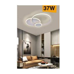 Trade Shop - Plafoniera Led Design Moderno 3 Cerchi 37 Watt Luce Fredda Naturale Calda C32 - -bianco Caldo -