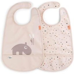 done bydeer Set da Due Bavaglini Impermeabili con Tasca Deer Friends Done By Deer Cipria