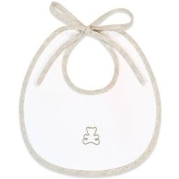 Bavaglino Piquet Fior Di Coccole Orsetto Personalizzabile Beige Ecru