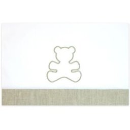 Set 3 Pz Lenzuolino Fior Di Coccole Culla Orsetto Personalizzabile Beige Ecru