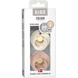Set Di 2 Ciucci Bibs Colour Avorio e Rosa Cipria 6-18 m