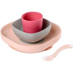 Set Pappa In Silicone Béaba 4 Pezzi Rosa