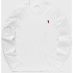 AMI Paris LONG SLEEVES AMI DE COEUR TEE men Longsleeves white in taglia:L