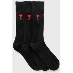 AMI Paris THREE PACK AMI DE COEUR SOCKS men Socks black in taglia:EU 42-46