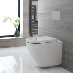 HudsonReed Sanitario Bagno WC Sospeso Ovale con Copriwater 385x 365mm - Ashbury