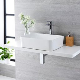HudsonReed Lavabo Bagno da Appoggio Rettangolare Bianco 130 x 480mm - Alswear