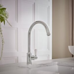 HudsonReed Miscelatore Tradizionale da Cucina a Leva Singola - Cromato e Bianco - Elizabeth