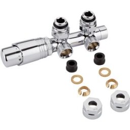 HudsonReed Valvole a Squadra Termostatiche per Radiatori 3/4” con Adattatori Ø12mm Rame