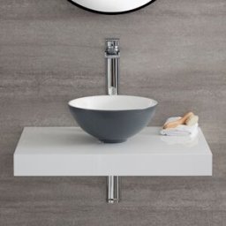 HudsonReed Lavabo Bagno da Appoggio Tondo Grigio 120 x 280mm - Witton