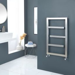 HudsonReed Scaldasalviette di Design Finitura - Acciaio Inossidabile Satinato - 880mm x 500mm - Eclipse