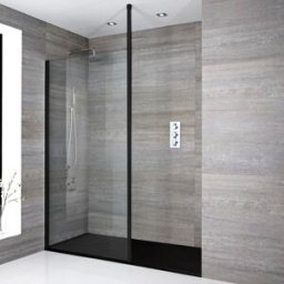 HudsonReed Doccia Walk-In a Nicchia con Parete e Piatto Doccia Ardesia in Diverse Misure - Nox