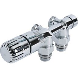 HudsonReed Valvole Termostatiche a Squadra Multiblock H per Radiatori con Adattatori Rame Ø16mm