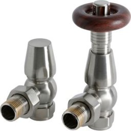 HudsonReed Paio di Valvole Termostatiche a Squadra Tradizionali Satinate - Regent