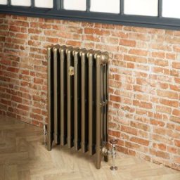 HudsonReed Radiatore Tradizionale in Ghisa a 4 Colonne - Alto 760mm - Finitura Ottone Naturale - Mercury