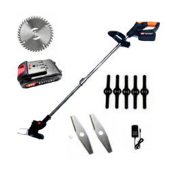 Trade Shop - Decespugliatore Elettrico 2 Batteria Litio 24 V Tagliaerba Tagliabordi 8421 -