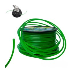 Trade Shop - Filo Per Decespugliatore Quadrato 5 Mm Bobina 100mt Taglaerba Cavo Matassa Verde -