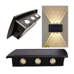 Trade Shop - Applique Segnapasso Da Esterno A Parete Energia Solare Pannello Up And Down 6led -