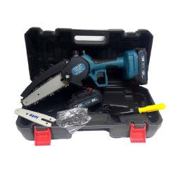 Trade Shop - Motosega 24v 2 Lame 4-6" Serbatoio Olio Tagliarami Elettrosega 2 Batterie Elettrica -