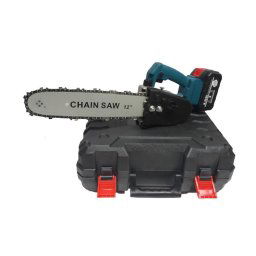 Trade Shop - Mini Elettrosega 12" 2 Batterie 21v Con Serbatoio Olio Motosega Elettrica Valigia -