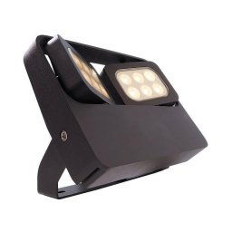 Trade Shop - Faretto Led 12w Doppio Diffusore Orientabile Faro Staffa Ip65 Luce Esterni Giardino -