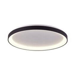 Trade Shop - Plafoniera Moderna Tonda Led Cct 60 W 3000k 4000k Soffitto Lampada Parete 80 Cm - Nero
