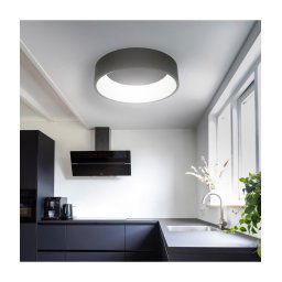 Trade Shop - Plafoniera Tonda Lampada Soffitto Parete Led 42w Cct 3000k 4000k Luce 60cm 230v - Nero