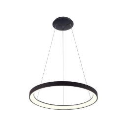 Trade Shop - Lampadario Pendente Led 30w Cct Lampada Sospensione Circolare 38m Luce Cucina Bar - Nero