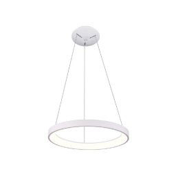 Trade Shop - Lampadario Pendente Led 30w Cct Lampada Sospensione Circolare 38m Luce Cucina Bar - Bianco
