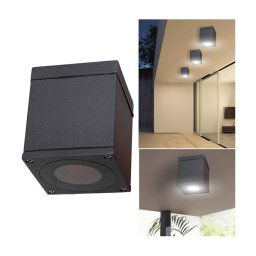 Trade Shop - Faretto Plafoniera Soffitto Led Gu10 Lampada Quadrata Esterno Impermeabile Ip65 -