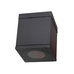 Trade Shop - Faretto Plafoniera Soffitto Led Gu10 Lampada Quadrata Esterno Impermeabile Ip65 - Nero