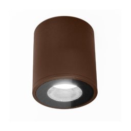 Trade Shop - Faretto Lampada Soffitto Attacco Gu10 Plafoniera Tonda Esterno Led Impermeabile - Marrone