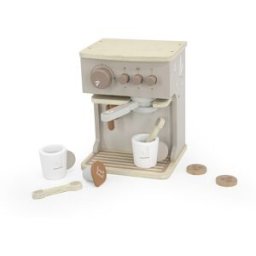 Macchina da Caffè Giocattolo Label Label Legno di Faggio Beige