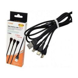 Trade Shop - Cavo Usb Di Ricarica Dati 3 In 1 Micro Usb + 2 Type-c Tipo C Linq Tpc-9718 -