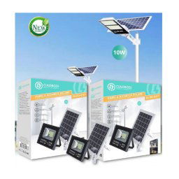 Trade Shop - Faro Faretto Led Pannello A Ricarica Solare 10 W Ip67 Con Telecomando Gled-8117 -
