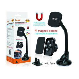 Trade Shop - Supporto Da Auto Universale Per Smartphone Flessibile A Ventosa Magnetico Hd-2563 -