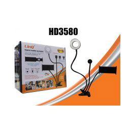 Trade Shop - Supporto Staffa Smartphone A Clip Per Scrivania Luce Ring Led Flessibile Hd3580 -