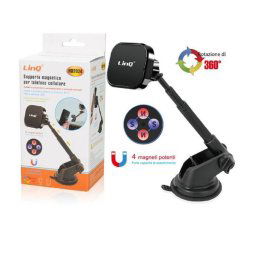 Trade Shop - Supporto Da Auto Universale Per Smartphone A Ventosa Magnetico Girevole Hd2024 -