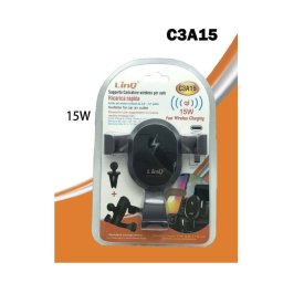 Trade Shop - Supporto Caricatore Auto Per Smartphone Con Ricarica Rapida Wireless Qi 15w C3a15 -
