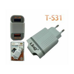Trade Shop - Caricabatterie Alimentatore Doppia Usb 1a + 2.1a 5v 15w Smartphone Tablet T-s31 -