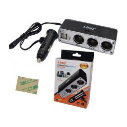Trade Shop - Sdoppiatore Adattatore 3in1 Presa Accendisigari Per Auto + 2 Porte Usb 15w C-3a33 -