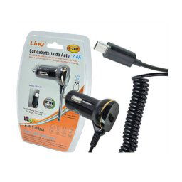 Trade Shop - Caricabatterie Da Auto Cavo Micro Usb 150cm 12/24v 2.4a Tablet Cellulari C-s407 -