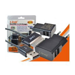 Trade Shop - Caricabatteria Casa 2 Usb 2.1a Sm-p2000 Per Samsung Galaxy Tab P1000 P3100 P5100 -