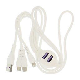 Trade Shop - Cavo Usb 5 In 1 40 Cm Ricarica Rapida Trasferimento Dati 3.1a 2 Porte Usb Q-a35 -