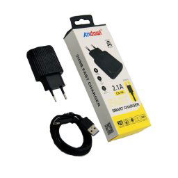 Trade Shop - Caricabatterie Caricatore Veloce Intelligente Con 2 Porte Usb Cavo Type-c Cx-16 -